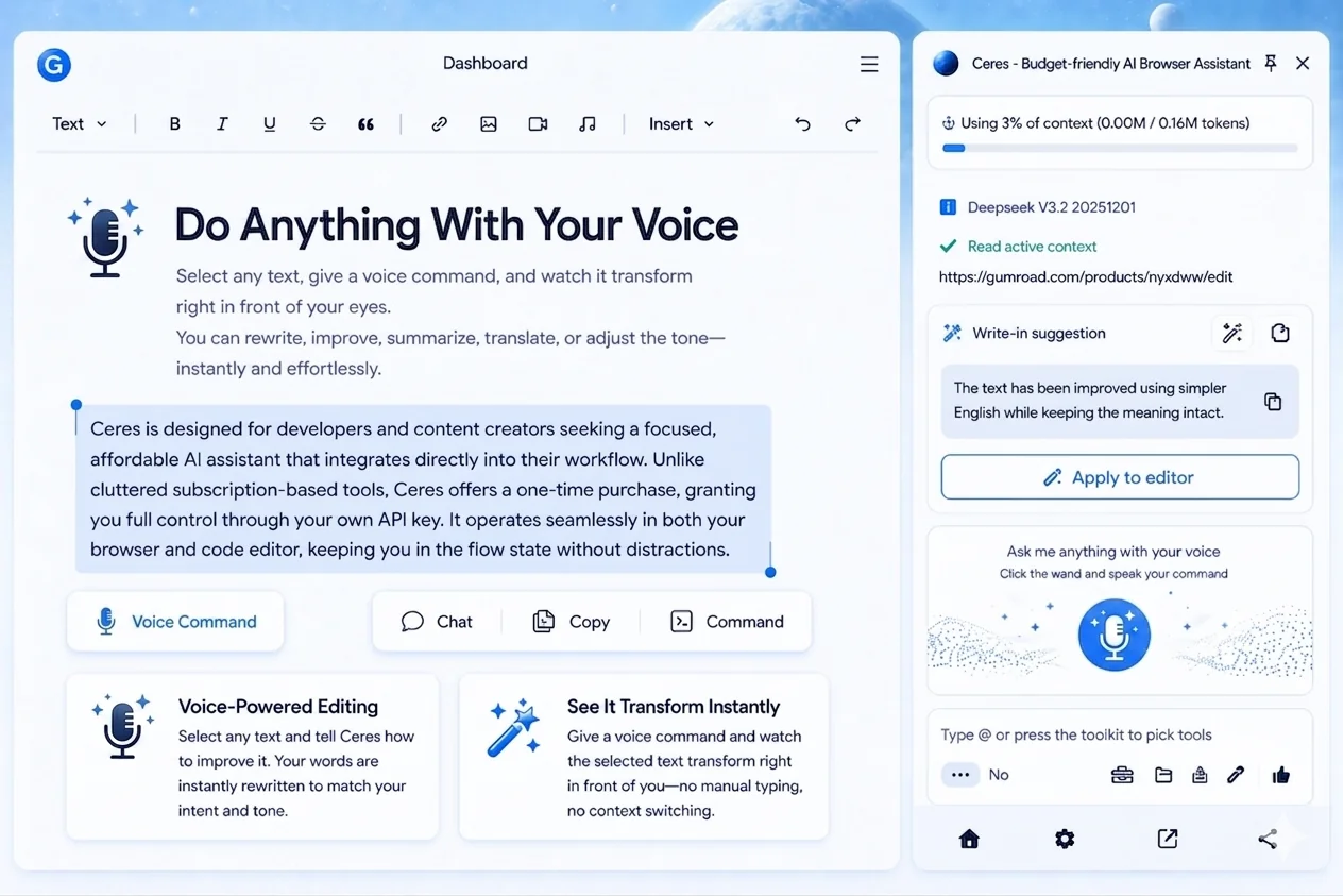 Rewrite text with your voice