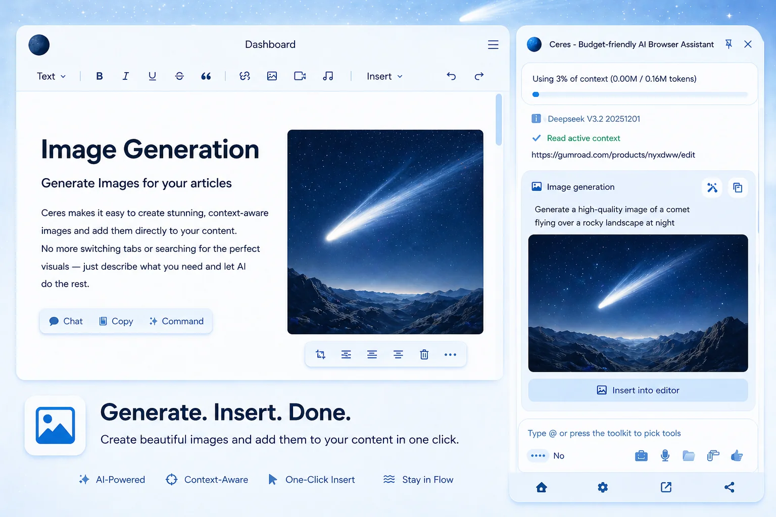 Image generation inside articles