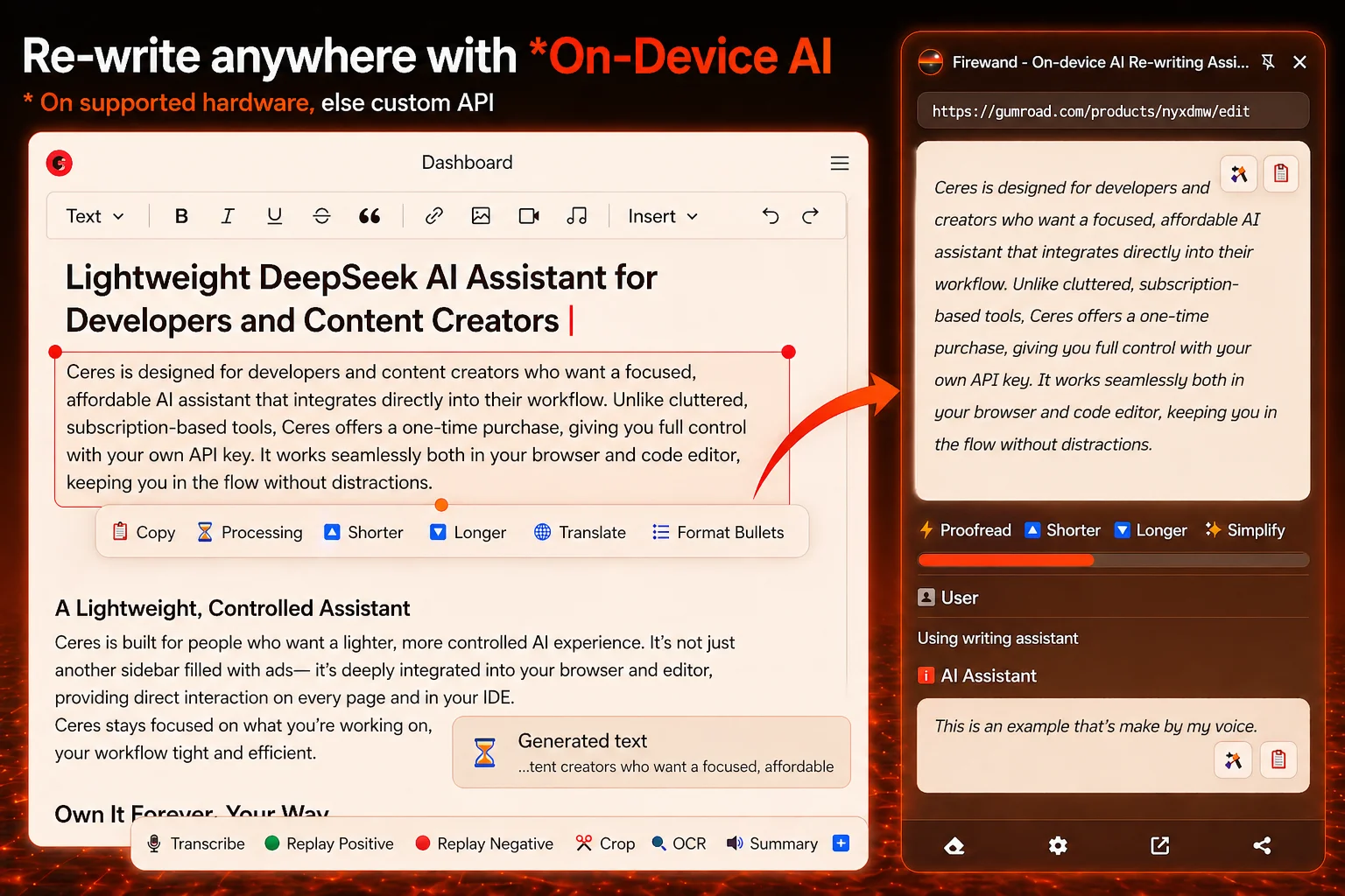 Proofreading and rewriting in the browser with on-device AI