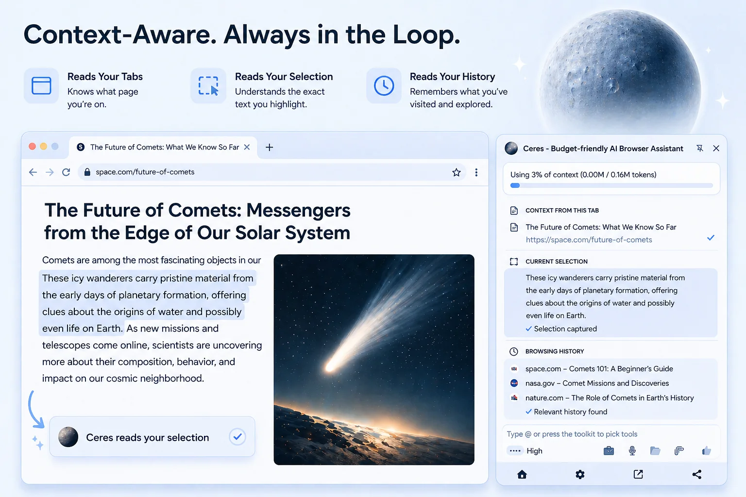 Context aware AI sidebar for Chrome
