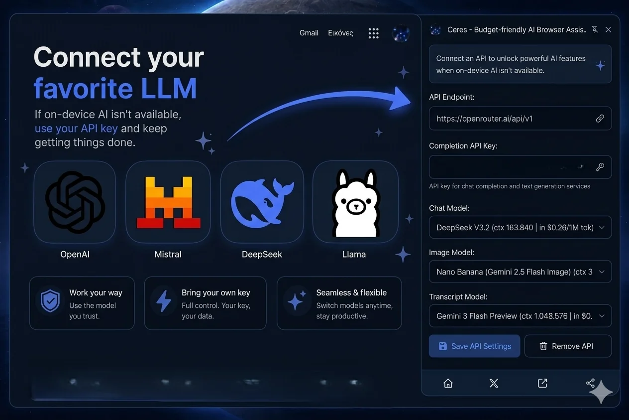 Assistant with custom api key for your IDE